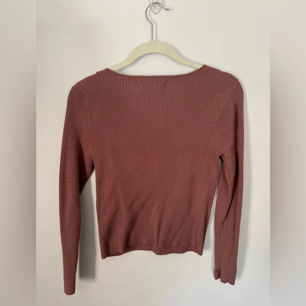 Abercrombie & Fitch Brown Fitted Ribbed Blouse - Picture 2 of 3
